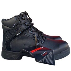 Wolverine Griffin Steel Toe Work Boots Men’s Black Waterproof Leather Size 8 NWT
